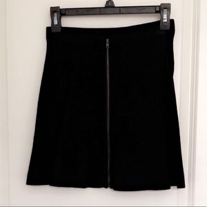 Black skater skirt with zipper detail